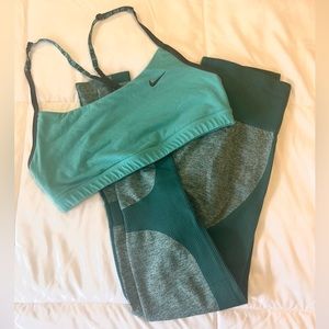 Nike teal thin strap sports bra (large)
